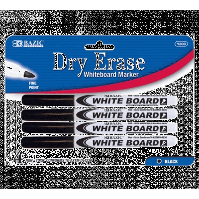 Peekoal Dry Erase Markers,4 Pack Black Erasable Markers,Whiteboard Markers  Smooth Writing for Glass,Windows,Blackboard